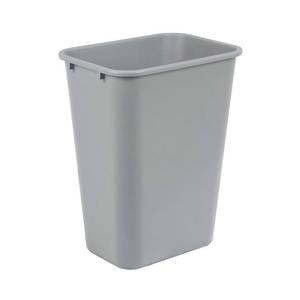 lot 61110 image: Amazon Basics Lightweight Rectangular Commercial Office Wastebasket, 10 Gallons, Grey