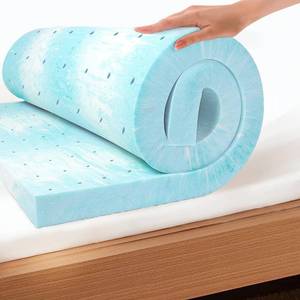 lot 61111 image: EGO Topper 3 Inch Queen Memory Foam Mattress Topper, Gel Foam Mattress Topper for Pressure Relief, Ventilated Design Bed Topper in a Box, CertiPUR-US Certified, 60x 80, Medium - Retail $60