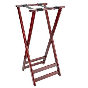 lot 61114 image: G.E.T. TSW-105 Mahogany 38 high, Hardwood Tray Stand Hardwood Tray Stands Collection