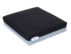 lot 61125 image: Medline Gel Foam Wheelchair Cushion, 22 x 18 x 3 - Comfort & Pressure Redistribution with Easy-to-Clean Cover