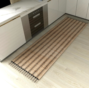 lot 63181 image: Eco Crave Jute Runner Rug 2.6x8 ft Handwoven Boho 100% Natural Jute Striped Runner, Indoor High-Traffic HallwayEntryway Accent Rug, Non-Slip, Eco-Friendly for Kitchen, Living Room, Bedroom