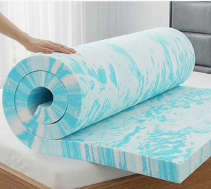 lot 63189 image: Gel Memory Foam Mattress Topper, Full, Cooling Gel Infused Soft Comfy Breathable, Pressure-Relieving, CertiPUR-US Certified