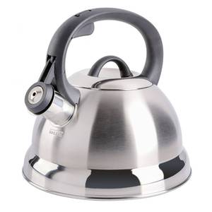 lot 63193 image: Mr. Coffee Flintshire 1.75-Quart Stainless Steel Whistling Tea Kettle Brushed Satin Finish Stove-Top Kettle for Boiling Water