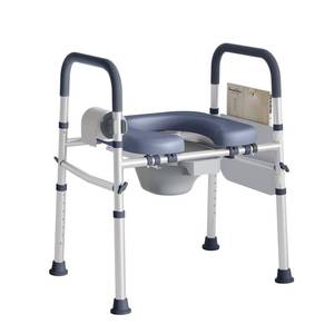 lot 63201 image: Bedside Commode for Seniors, FSAHSA Eligible Bedside Toilet with Adjustable Width and Height, 400 LBS Weight Capacity, 16.5 Inch Extra Large Soft Seat Plate