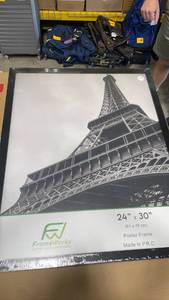 lot 63213 image: FrameWorks 24x30 Wooden Poster Frame, Classic Black Matte Edged Frames wShatterproof Acrylic Glass, Photos, Posters, Prints, Wall Decor Home, Office, Gallery Display - Black - 2 Pack