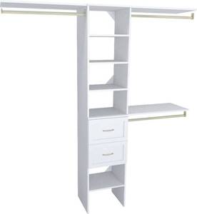 lot 63243 image: ClosetMaid Suite Symphony Closet Organizer with Shelves and 2 Drawers, 16-Inch-Pure White