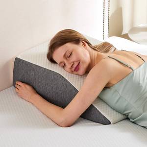 lot 62072 image: Sweetcrispy 7 Inch Wedge Pillow, Body Pillow for Sleep Apnea, Neck Pain Relief, Post Surgery, Sleeping Comfort, Snoring, White & Grey