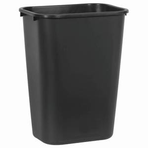 lot 62085 image: Rubbermaid Commercial Wastebasket Trash Container, 41QT10.25 GAL, Plastic, Black, Stackable Trash Can for BedroomBathroomOffice, Fits Under DeskSinkCabinet