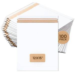 lot 62111 image: BOX USA Rigid Mailers 12 x 15 (100-Pack) - Cardboard Mailer Envelopes for Photos, Artwork, Certificates - Stay Flat