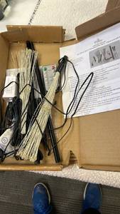 lot 16024 image: Bethlehem Lights (2) Star Bursts with Remote - Silver Wire