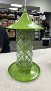 lot 16042 image: Martha Stewart Green Bird Feeder with Lattice Design
