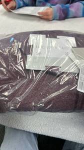 lot 11023 image: Barefoot Dreams CozyChic 45x60 Tri-Color Blanket - Black Currant