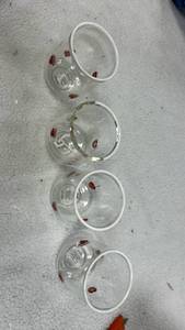 lot 13008 image: Home Reflections Set of 4 Heart Icon Glasses - ONE IS DAMAGED