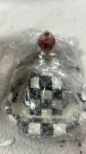 lot 10037 image: MacKenzie - Childs Enamel Butter Box