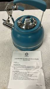 lot 10048 image: Aarti Sequeira 2.3 qt Stovetop Tea Kettle with Silicone Handle