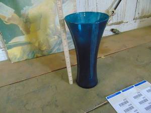 Large Blue Glass Vase