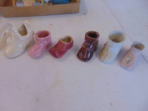 lot 4356 image: Ceramic Shoe Collection - Toothpick Holders