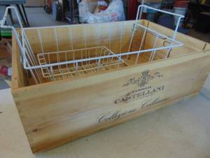 lot 4365 image: Wooden Crate with Freezer Basket