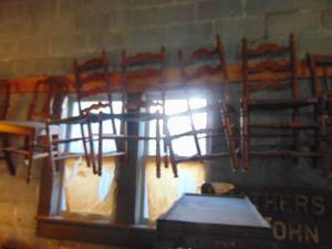 lot 4380 image: 4 Ladder Back - Cane Bottom Chairs