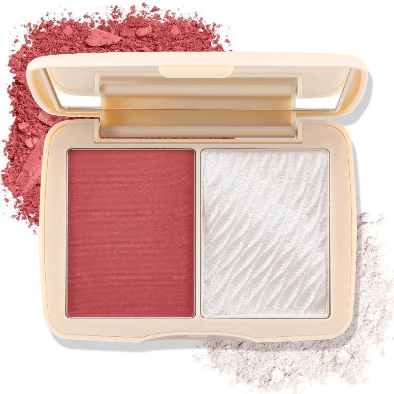 lot 64915 image: Boobeen 2 Colors Blush Highlighter Contour Makeup Palette, Matte & Shimmer, Blush Powder Face Blusher Highlight Bronzer Shade, Highly Pigmented Blendable