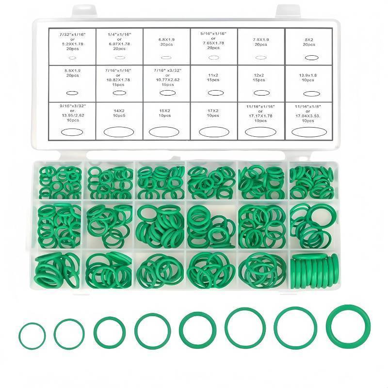lot 55756 image: 270 Pcs Car Air Conditioning O Ring Kit, Seal Rubber O-Rings Assortment O-Ring Assortment Set for Car Repair, Plumbing, Air or Gas Connections
