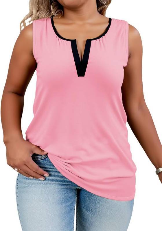 lot 55852 image: Plus Size Tank Tops Women V-Neck SIZE XXL