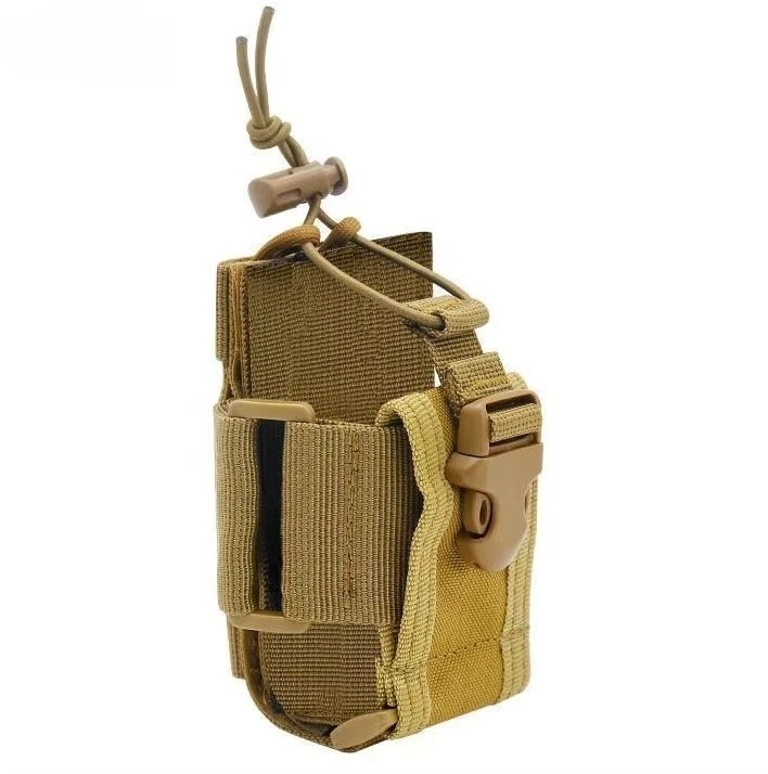 lot 56709 image: Radio Holster For Waist Pack Belt Bag Pocket Molle Pouch Walkie Talkie Holder TAN