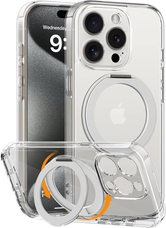 lot 137 image: COOLQO for iPhone 15 Pro Max Case, Compatible with MagSafe, 360° Magnetic Ring