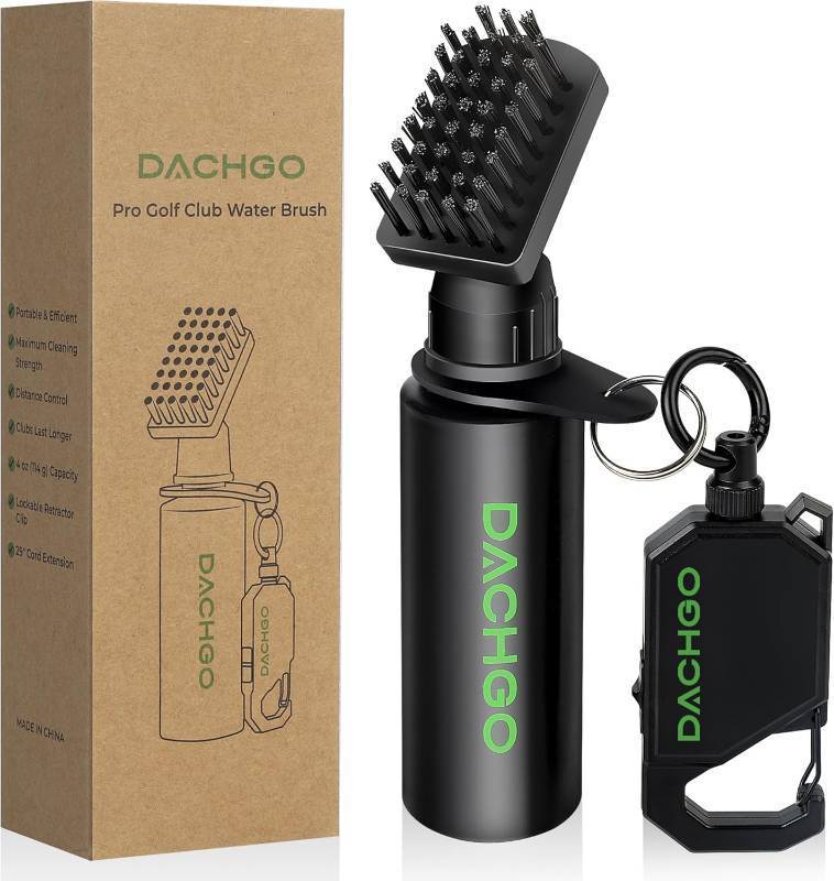 lot 19 image: Pro Golf Club Cleaner Brush, Golf Water Brush with Lockable Retractor Clip & Squeeze Bottle for Easy Cleaning, 7.5 Inches - Hold 4 oz of Water, Golf Essentials Accessories for Men and Women - Retail $15