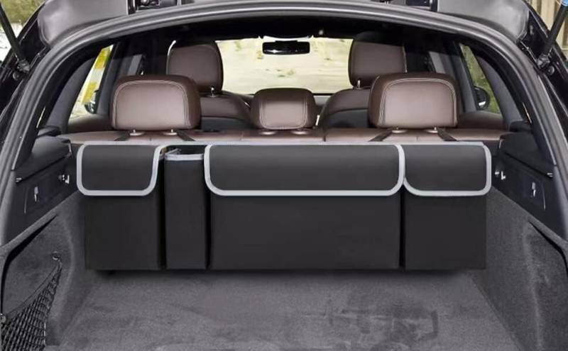 lot 56 image: NEW SUV Trunk Storage Backseat Hanging Organizer with 4 Large Pockets