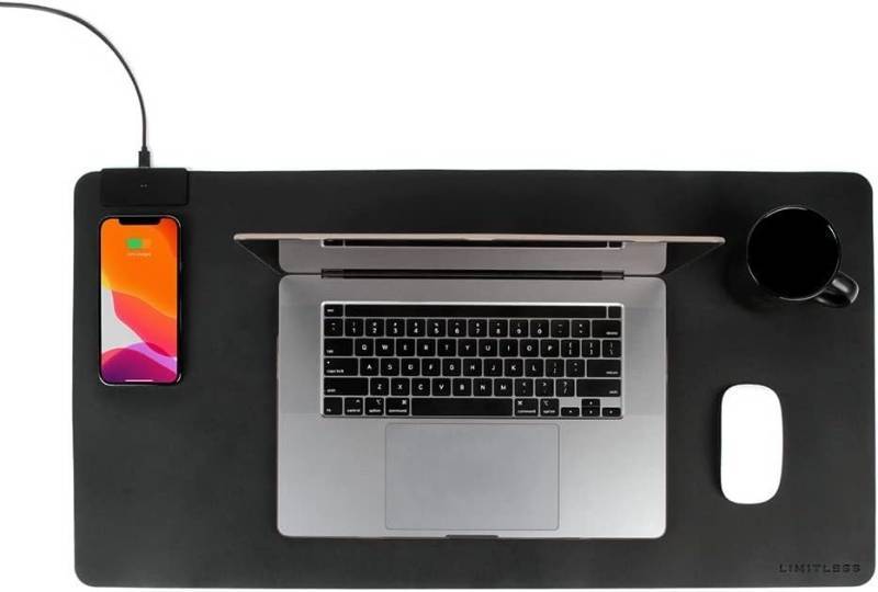 lot 110 image: Limitless DeskPad Pro 10W Wireless Surface Mat with Cable Tan - Retail $50