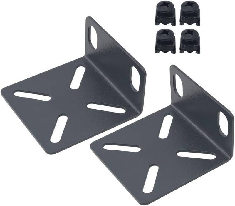 lot 64002 image: 2PCS Network Switch Cabinet Accessory 22x45mm0.87x1.77in Angle Code Rack Small Lug Accessory Rack Mounting Kit Network Cabinet Lug Computer Component Bracket Black