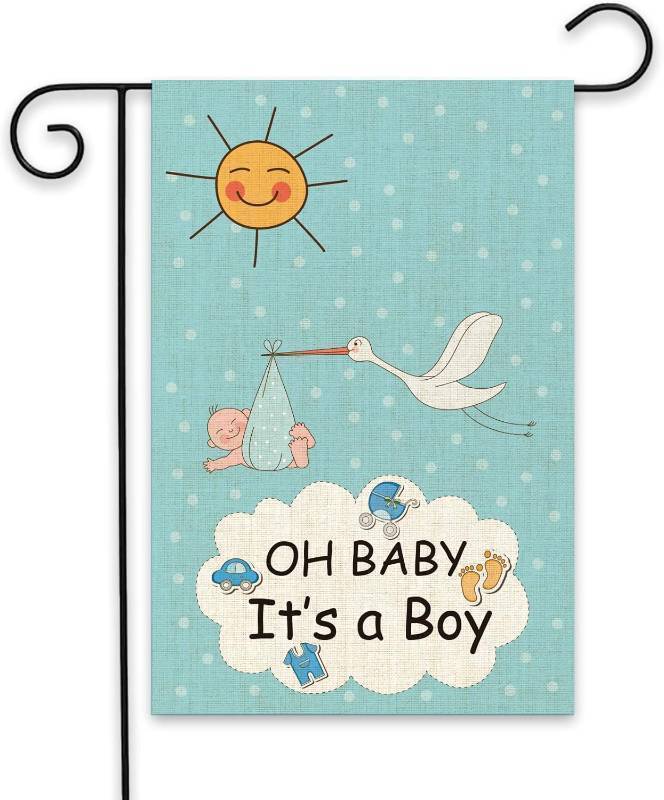 lot 64563 image: ShuanQ Oh Baby Its a Boy Garden Flag Double Sided Welcome Baby Boy Baby Shower Gender Reveal Outside Decoration for Home Yard Farmhouse 12.5x18 Inch