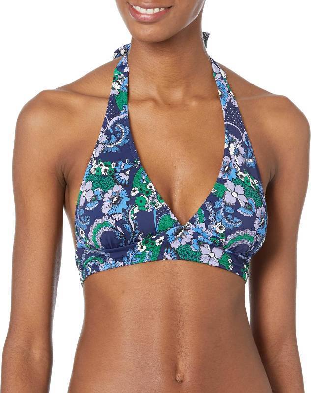 lot 65402 image: Amazon Essentials Womens Light-Support Padded Tie Halter Bikini Swimsuit Top (Available in Plus Size)