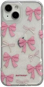 lot 64094 image: Bow Phone Case Compatible with iPhone 13, Coquette Aesthetic Bling Cute Pink Ribbon Bow Phone Case for Women Girls