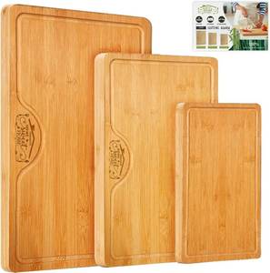 lot 64120 image: Totally Bamboo Cutting Boards for Kitchen - Bamboo Cutting Board Set with Juice Grooves, Non Toxin Cutting Boards, Chopping Boards, Charcuterie Boards, Serving Boards, Max Size 15 x 10