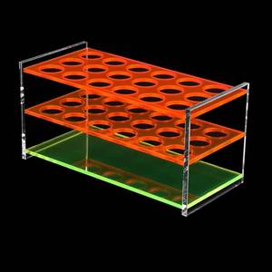 lot 64126 image: Colorful Acrylic Test Tube Holder Rack with 17mm Wells for Test Tube Make up pens etc(Colorful, 17mm)