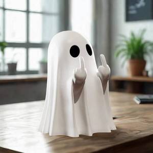 lot 64136 image: Halloween Ghost Decor - Halloween Decor Indoor, Cute Finger Ghost Ornaments, Spooky Ghost Decorations, Funny Coffee Table Centerpieces, Home Office Decor