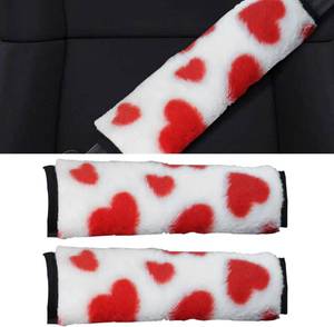 lot 64155 image: 2PCS Car Seat Belt Cover Pads, Love Plush Shoulder Strap Cushions, Soft Seat Belt Protectors, Protect Shoulder and Neck, Driving Comfortable Seat Belt Covers for Adults Kids (Red)
