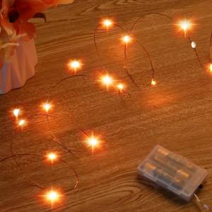 lot 64166 image: Ariceleo Mini Halloween Fairy Lights Battery Operate, 1 Pack Copper Wire Night Lights 3AAA Battery Powered Led Starry Fairy String Lights for Bedroom, Christmas, Party, Decoration(5m16ft Orange)