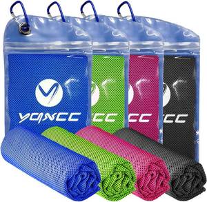 lot 64175 image: YQXCC Cooling Towels  4 Pack 47x12  Ice Cool for Neck  Microfiber Soft Breathable Chilly  for Yoga, Sports, Golf, Gym, Camping, Running, Fitness, Workout & More Activities