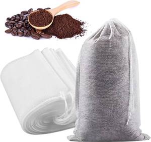 lot 64181 image: Yzurbu 50pcs 4x6 Cold Brew Coffee Filter Bags, No Mess Disposable Filter Bag with Drawstring for Coffee Grounds & Ice Tea