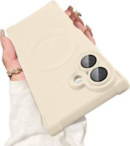 lot 64193 image: Magnetic for iPhone 17 Case Rectangle, with Camera Lens Protector, Compatible with MagSafe, Shockproof Military-Grade Protection, Soft Silicone Cover for Women Men, White