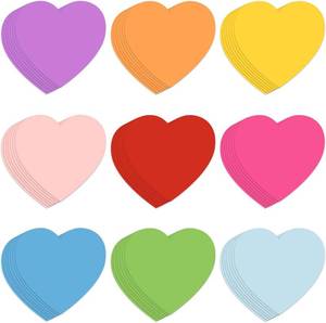 lot 64237 image: Vuzvuv 81Pcs Paper Heart Cutouts for Bulletin Board Decorations,Heart Cut Outs for School Wall Decor,Classroom Decorations(9 Colors)