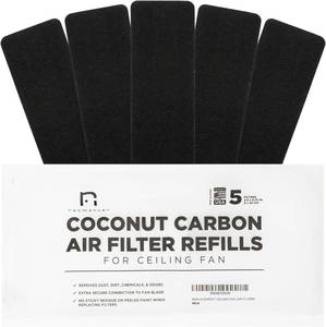 lot 64278 image: Ceiling Fan Filter Refills   Replacement Peel & Stick Air Purifier Pads with Activated Carbon   Coconut Charcoal Fan Blade Filters   5 Pack