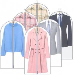 lot 64294 image: 6 Pack Clear Garment Bags for Hanging Clothes, 43 Plastic Garment Bags for Travel Translucent Space Saver Seal Bags for Clothing Travel Luggage Coats, Jackets, Shirts, Dress, Clear