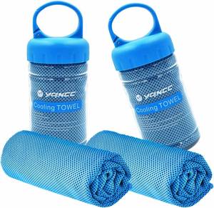 lot 64298 image: YQXCC Cooling Towel  2 Pack 47x12  Ice Cool for Neck  Soft Breathable Microfiber Chilly  for Yoga, Golf, Gym, Camping, Running, Workout & More Activities