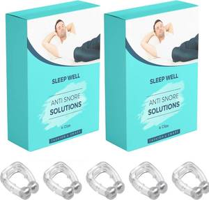 lot 64305 image: Anti-Snoring Nose Clips (6 pcs)   Comfortable Silicone & Adjustable Magnetic Snore Stoppers for Men & Women   Gently Reduces Snoring, Improves Breathing for Deep, Nasal Clip for Quiet Sleep