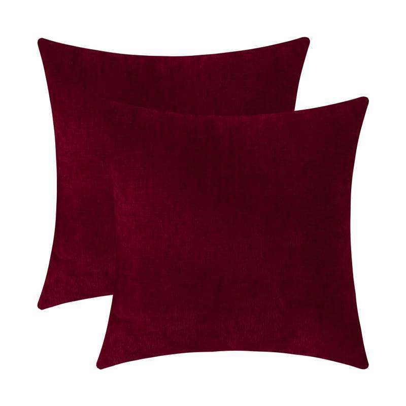 lot 45525 image: Jeneoo Santa Red Decorative Throw Pillow Covers Soft Chenille Comfy Square Couch Cushion Cases for Living Room Sofa Decor (Set of 2, 20 x 20 Inches) - Retail $19