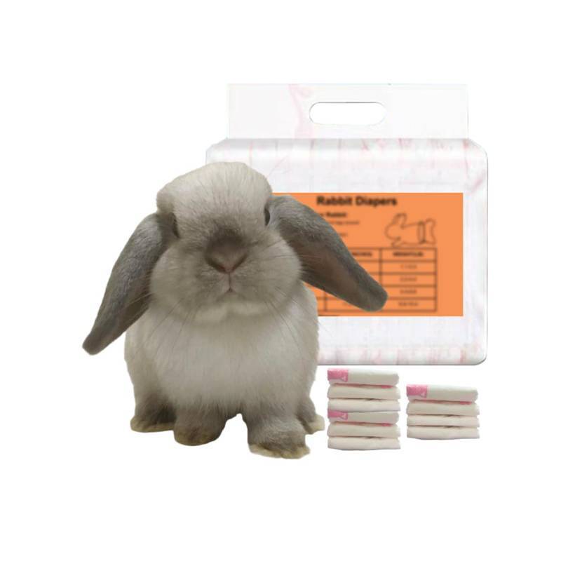 lot 45568 image: Leak-Proof Bunny Diapers for Rabbits, Disposable Pet Rabbit Diapers, Adjustable Diaper for Bunny (White, S, Count, 10) - Retail $19